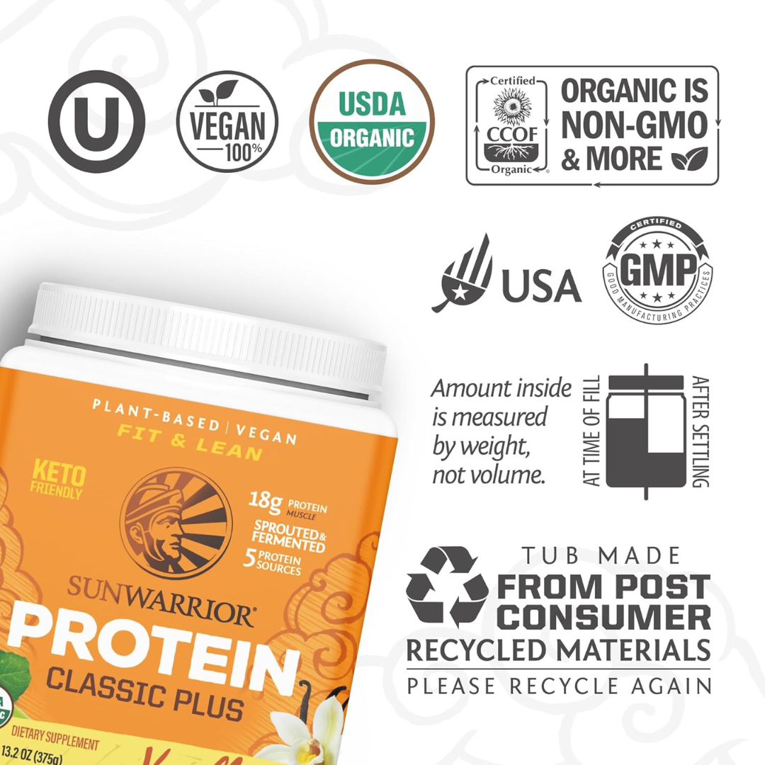 X-TRA Classic Plus Vanilla  - Pea & Chia Protein Powder: 375g