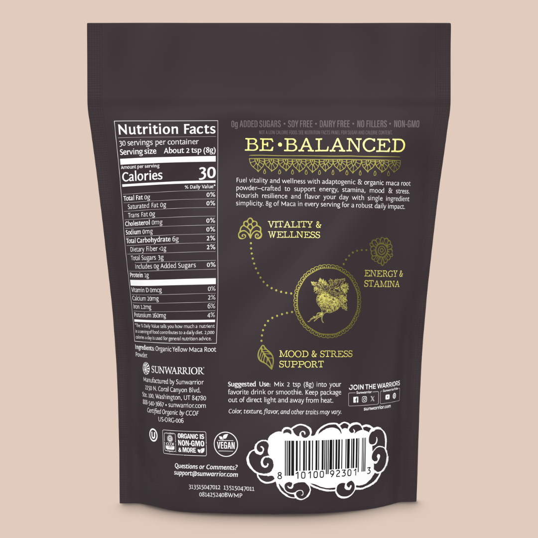 Be Well Maca Powder Mix- Organic, Plant-Based, Adaptogenic