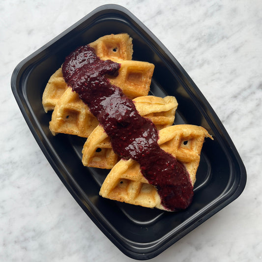 Waffles & Blackberry Compote