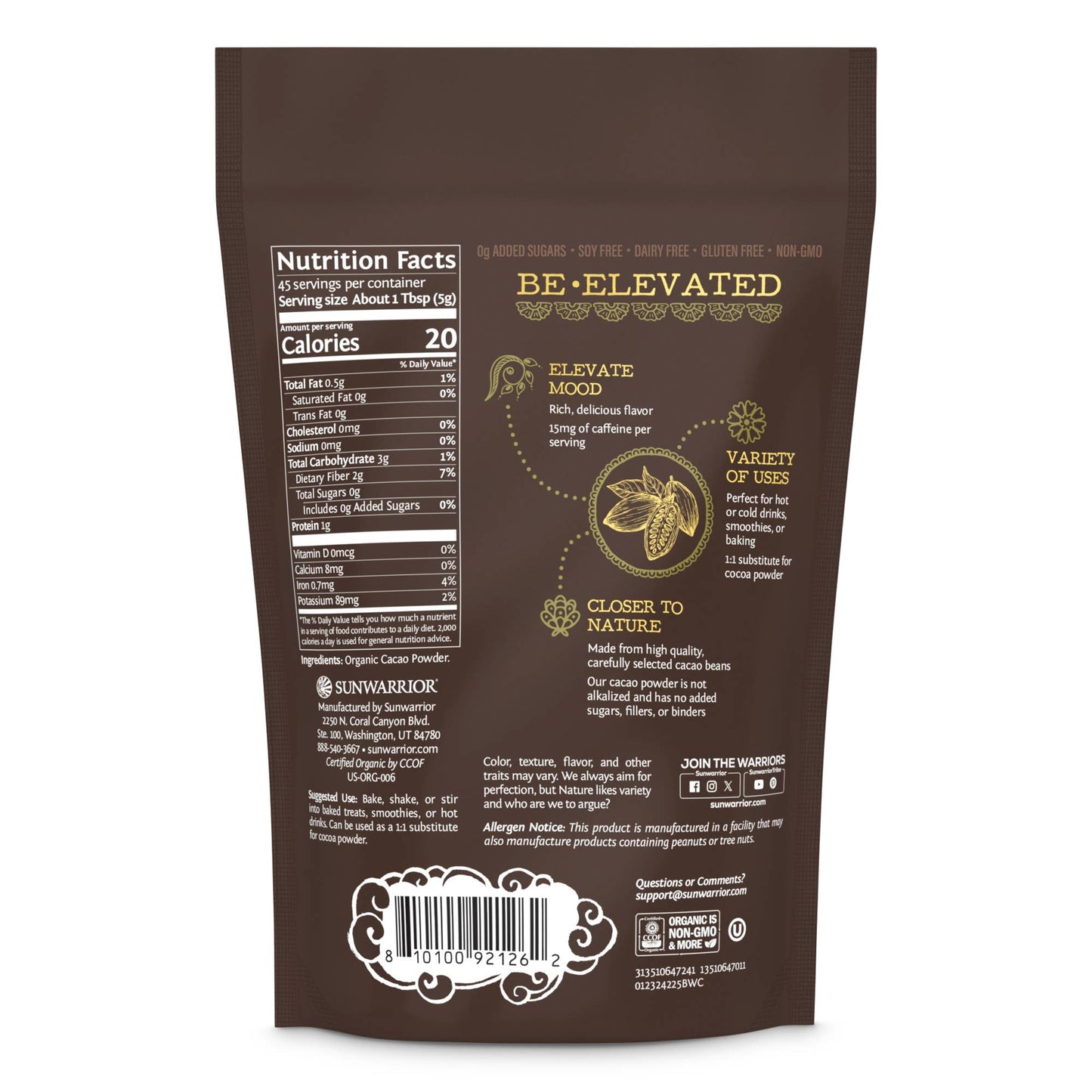 X-TRA Be Well Cacao Powder - Organic, Plant-Based
