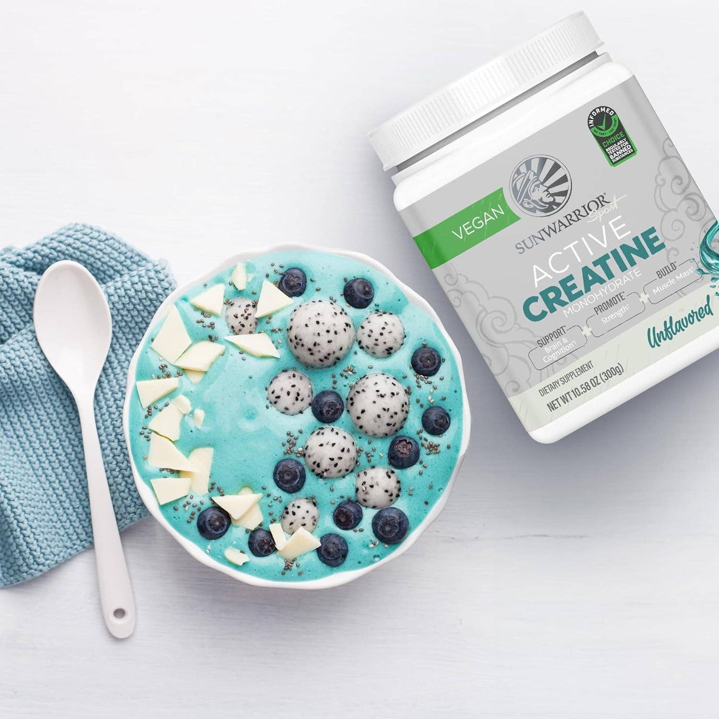 Unflavored Active Creatine Drink Powder - Vegan, 300 grams