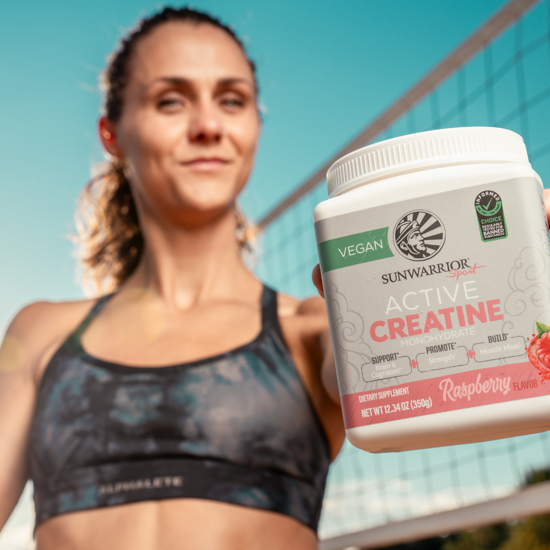X- TRA Raspberry Active Creatine Drink Powder- Vegan, Soy-Free
