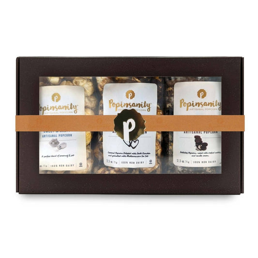 Fancy Popcorn Gift Box | 3 Top Vegan Flavors | Kosher Snack
