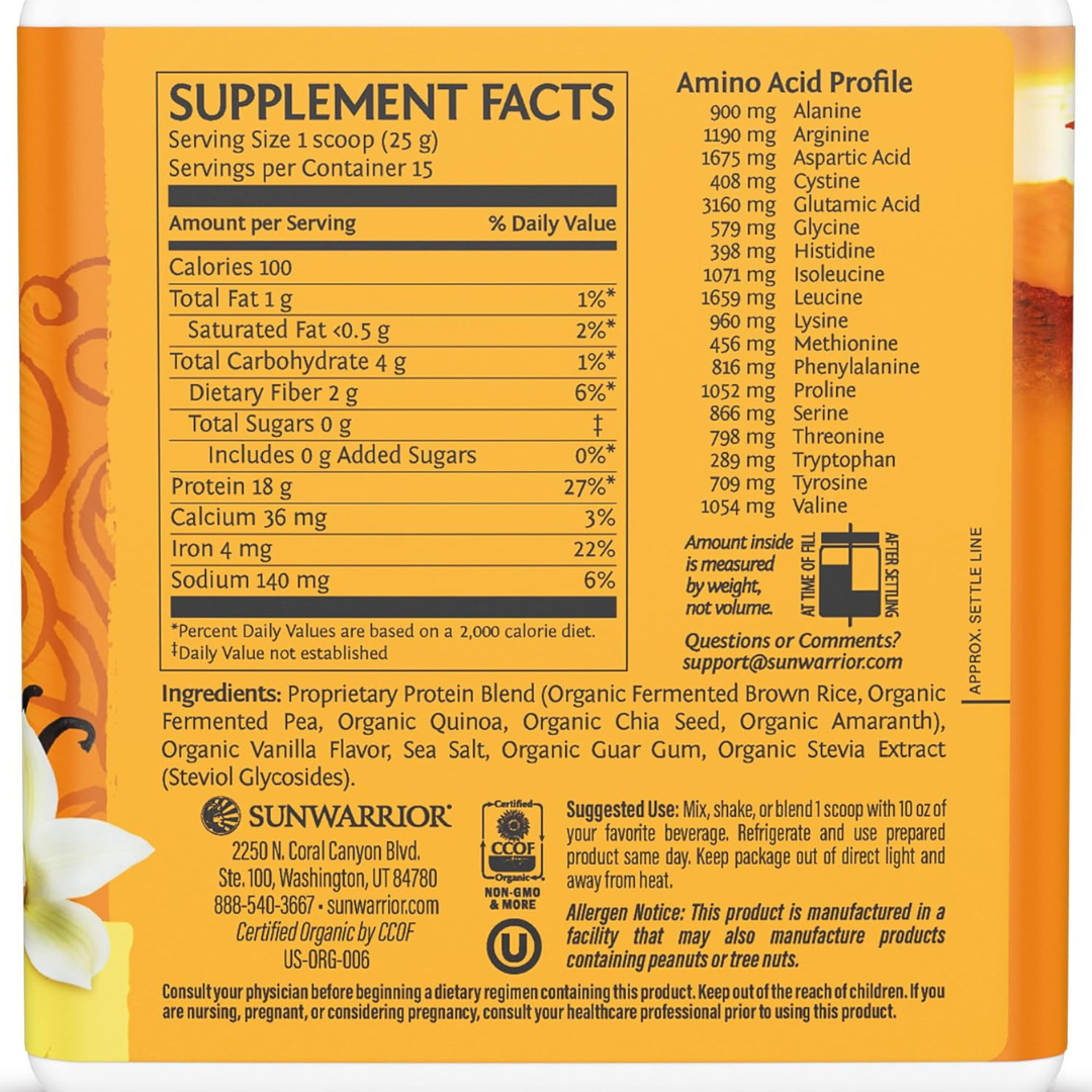 X-TRA Classic Plus Vanilla  - Pea & Chia Protein Powder: 375g