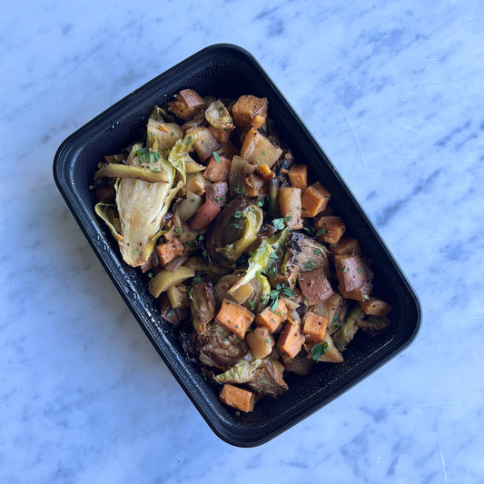 Apple, Sweet Potato & Brussel Sprout Skillet