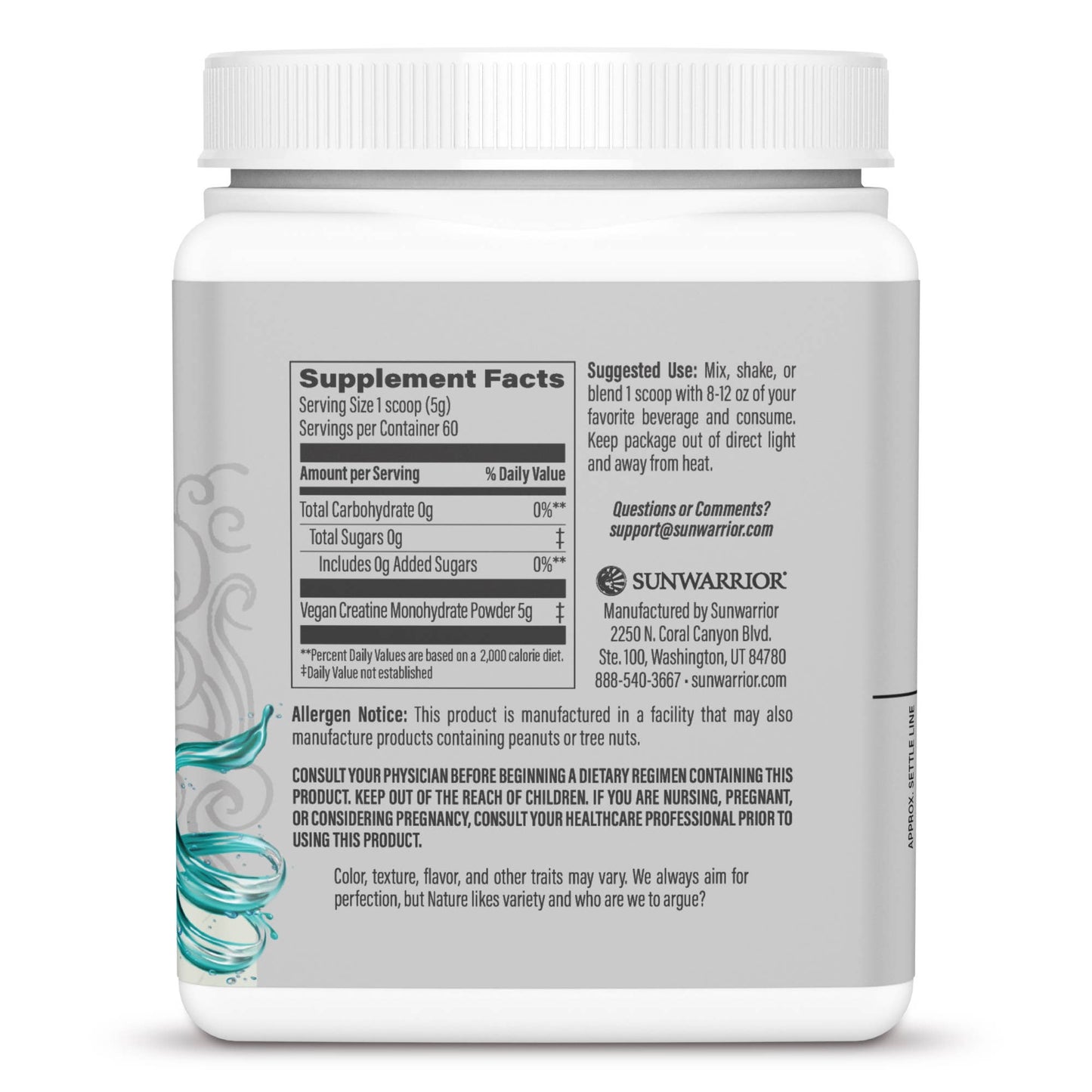 Unflavored Active Creatine Drink Powder - Vegan, 300 grams
