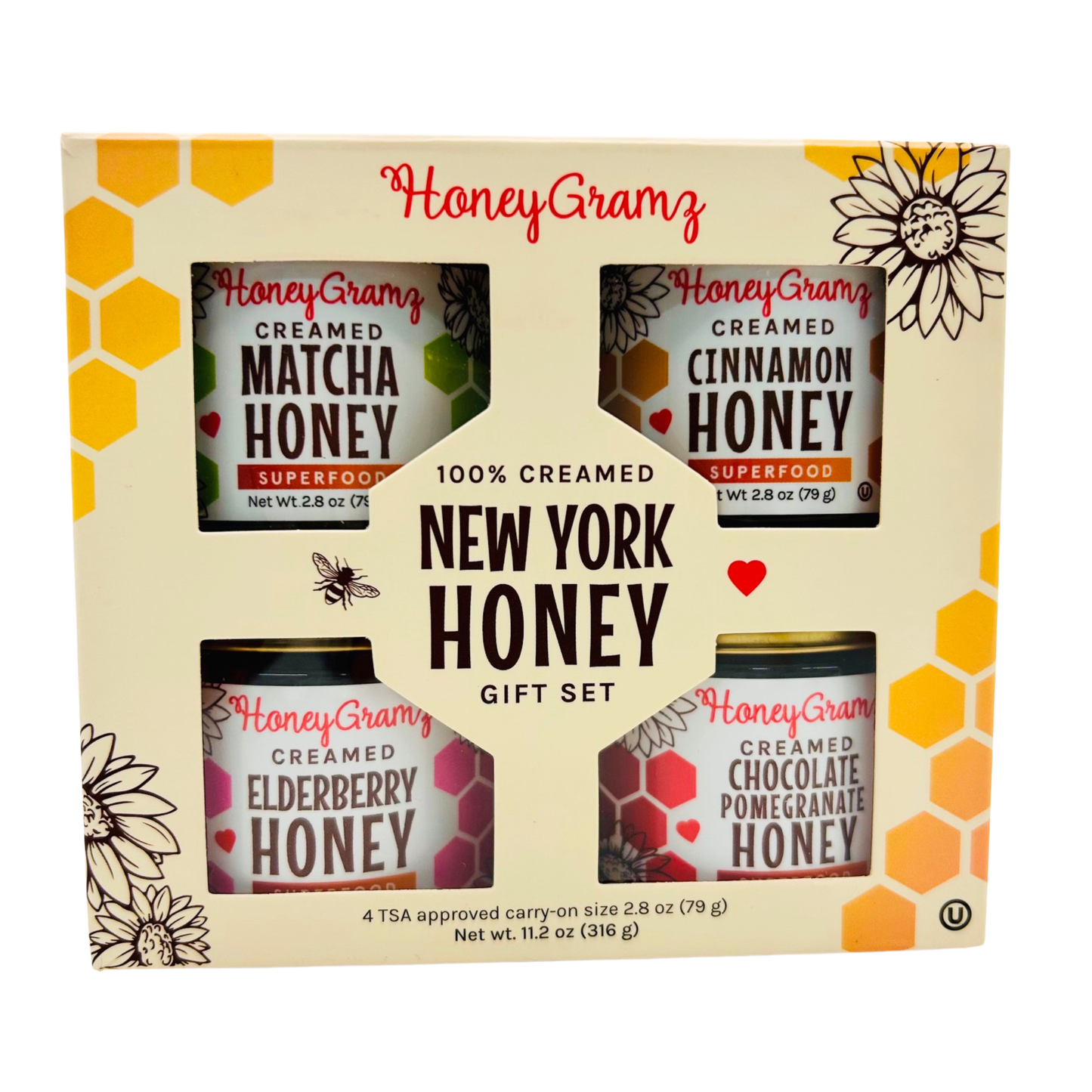X-TRA New York Honey Gift Set: COZY COMFORT - Cinnamon+Chocolate Pomegranate+Elderberry+Matcha