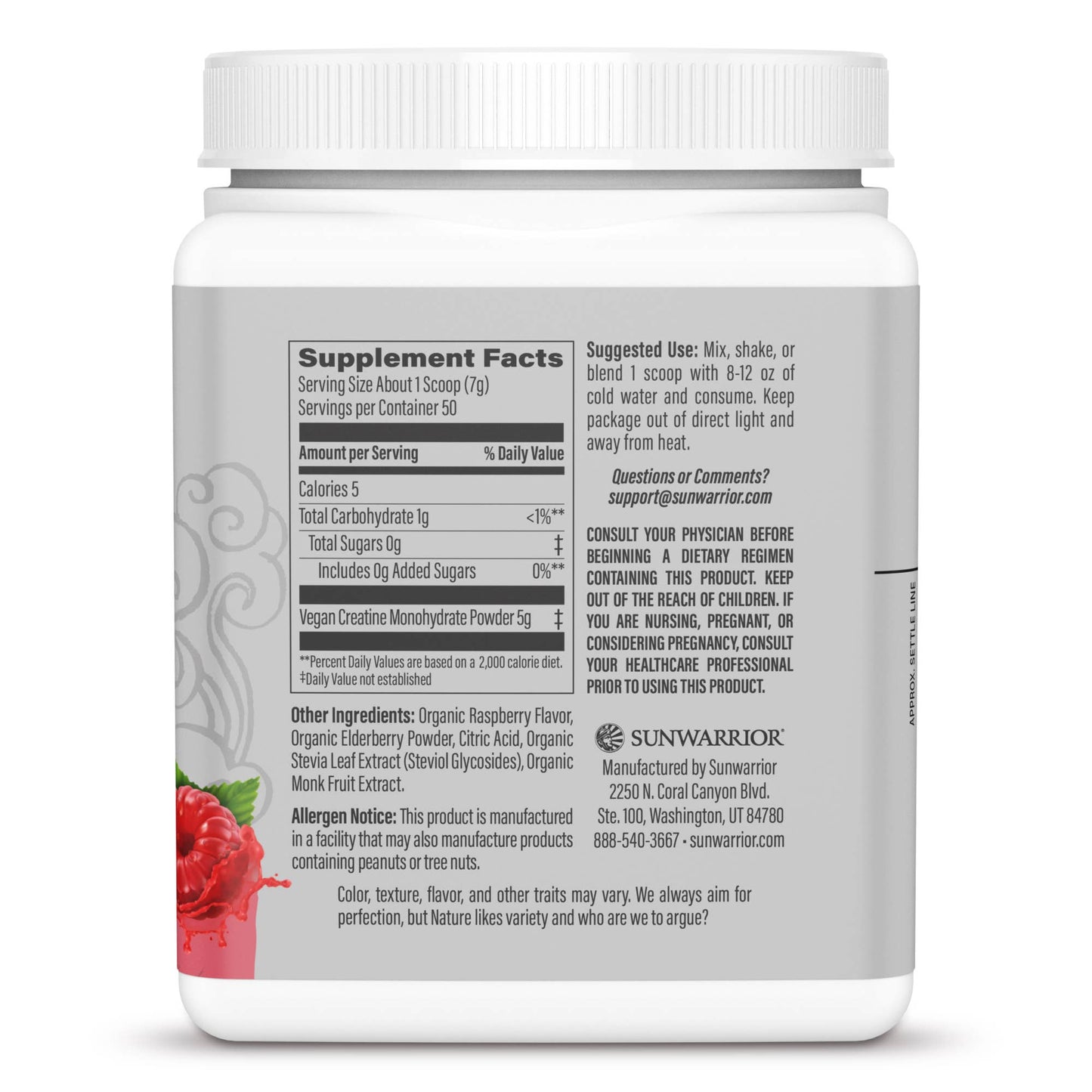 X- TRA Raspberry Active Creatine Drink Powder- Vegan, Soy-Free