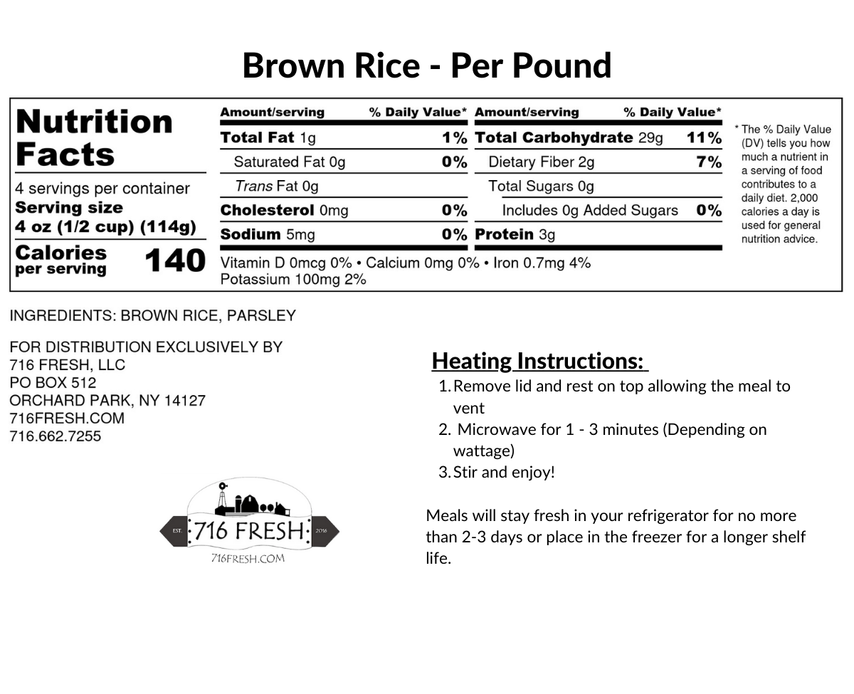 Brown Rice Per Pound- GF, V, VG, DF