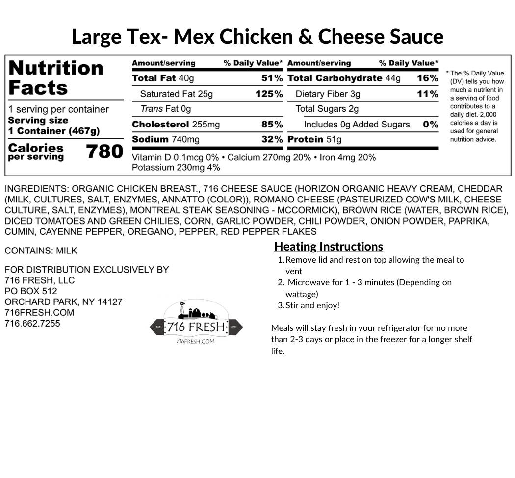 Large Tex-Mex Chicken & Cheese Sauce