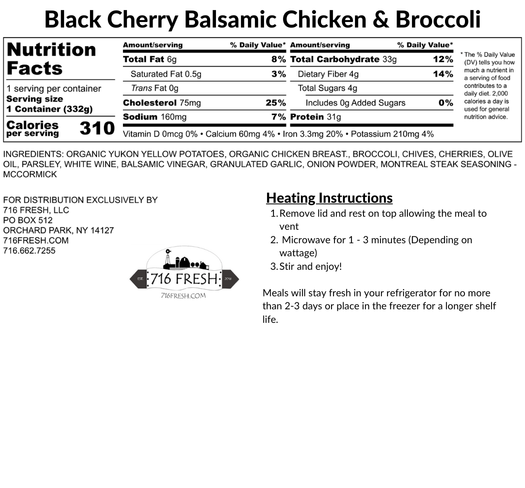 Black Cherry Balsamic Chicken & Broccoli, GF,DF