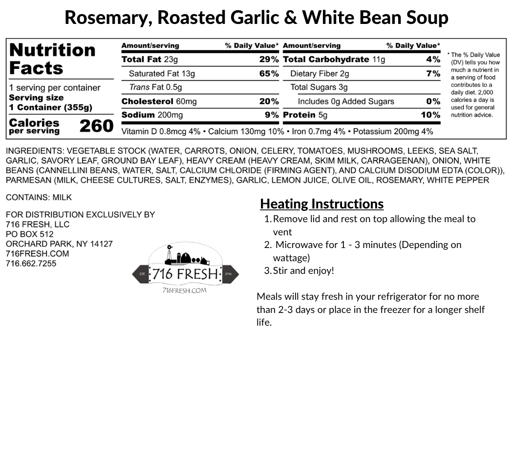 Rosemary, Rosted Garlic & White Bean Soup