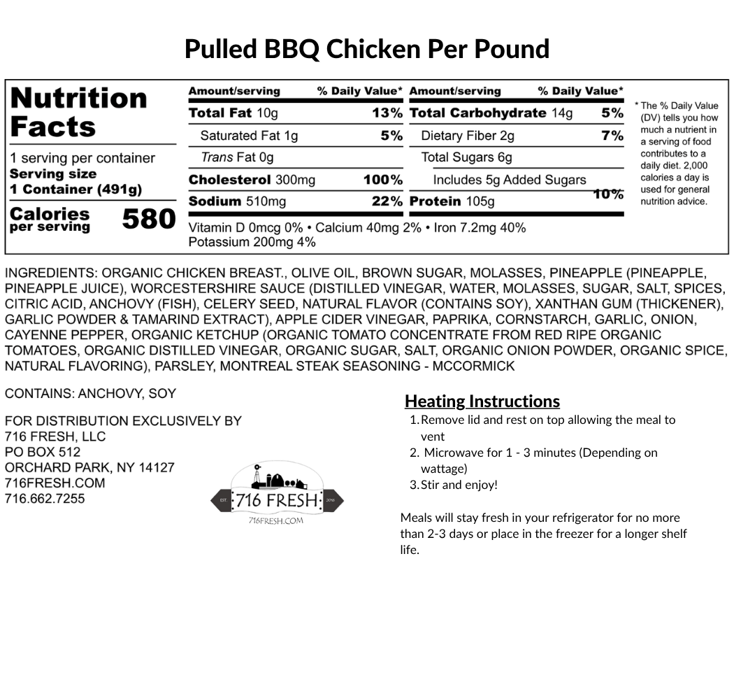 Pulled BBQ Chicken Per Pound