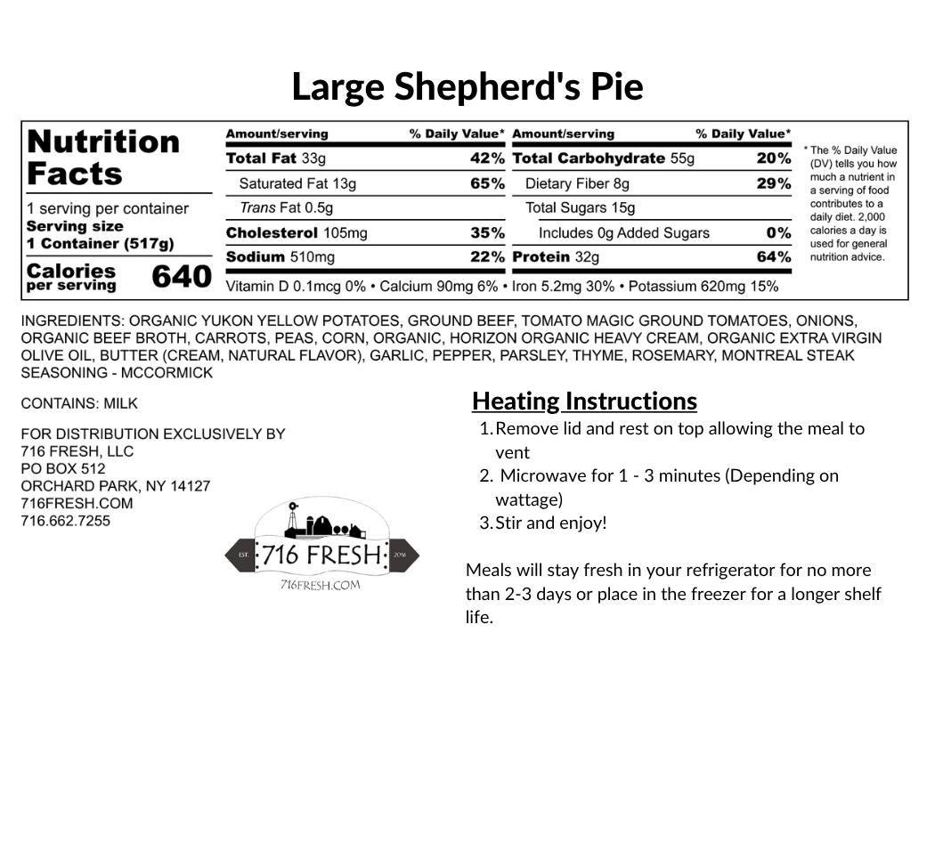Large Shepherd’s Pie, GF