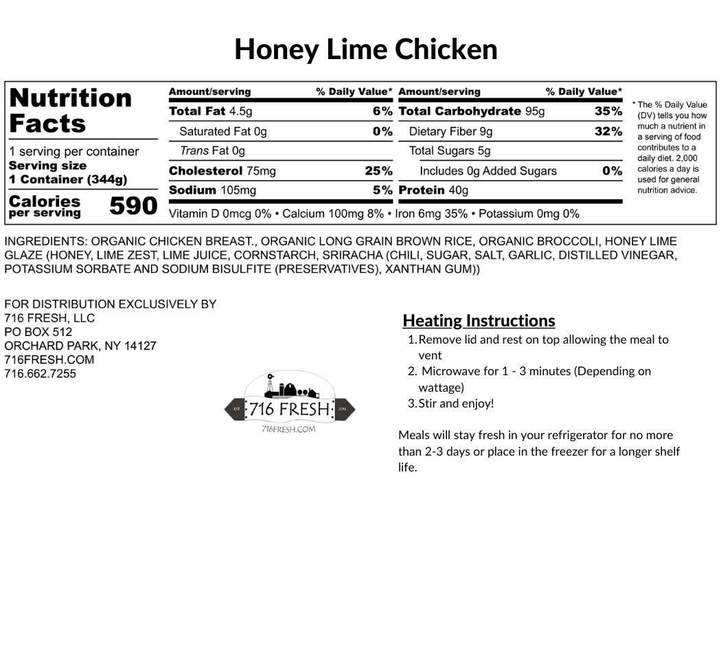 Honey Lime Chicken, GF