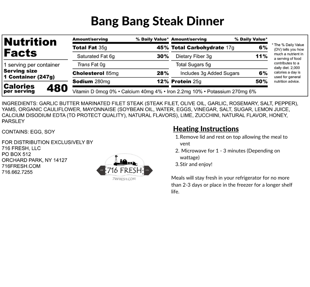 Bang Bang Steak Dinner, GF
