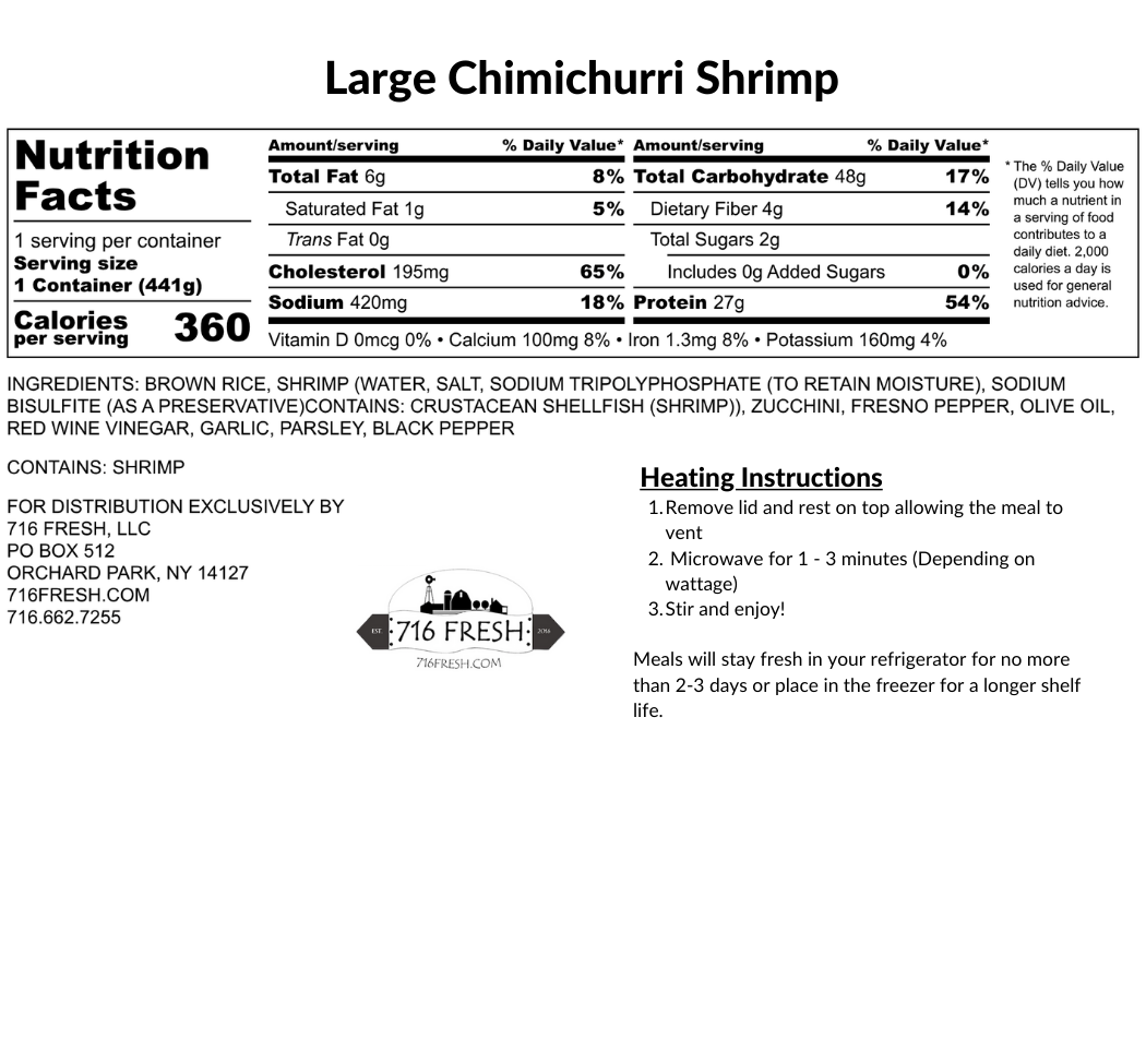 Large Chimichurri Shrimp, GF