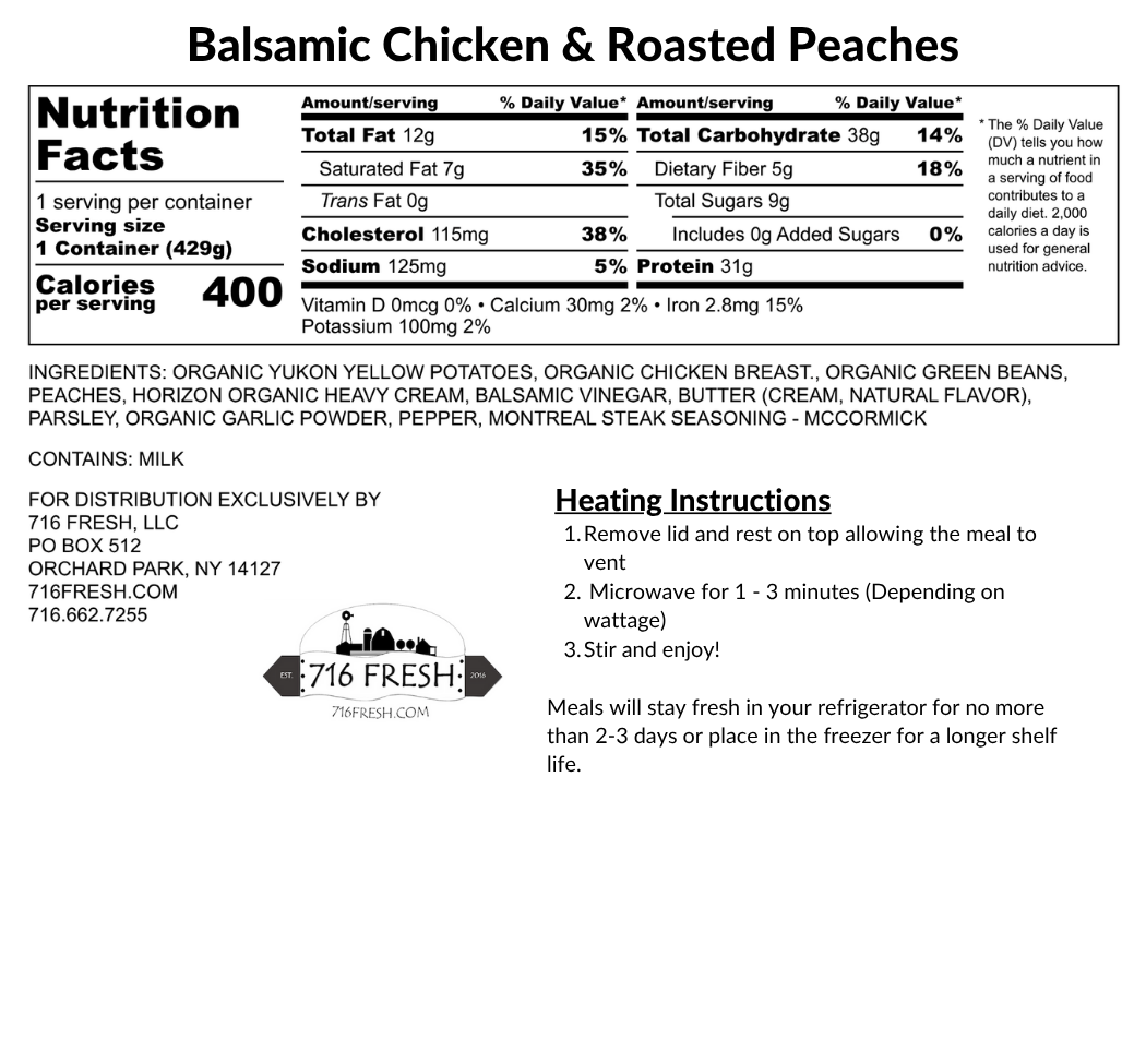 Balsamic Chicken & Roasted Peaches, GF