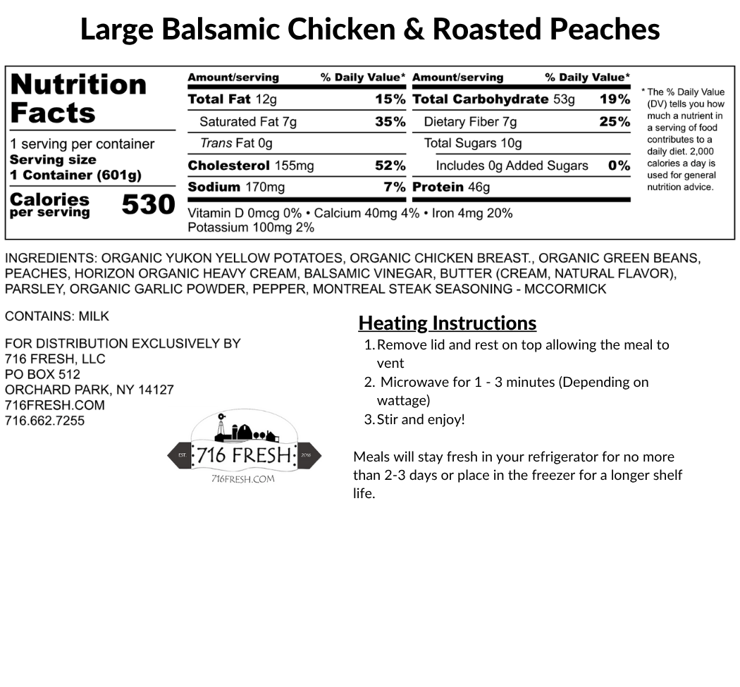 Large Balsamic Chicken & Roasted Peaches, GF
