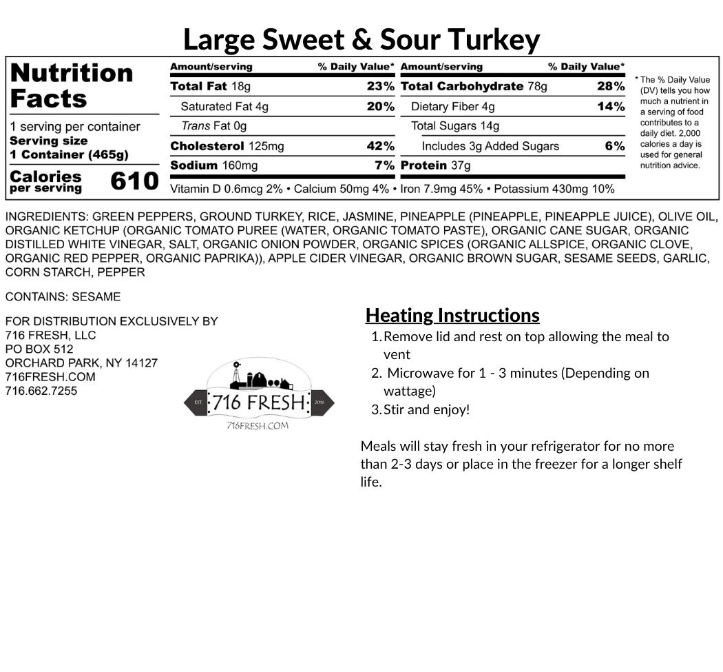 Large Sweet & Sour Turkey