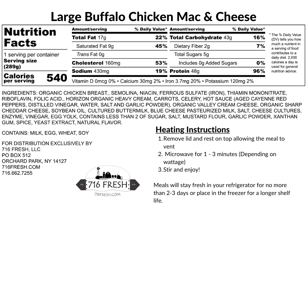 Large Buffalo Chicken Mac & Cheese
