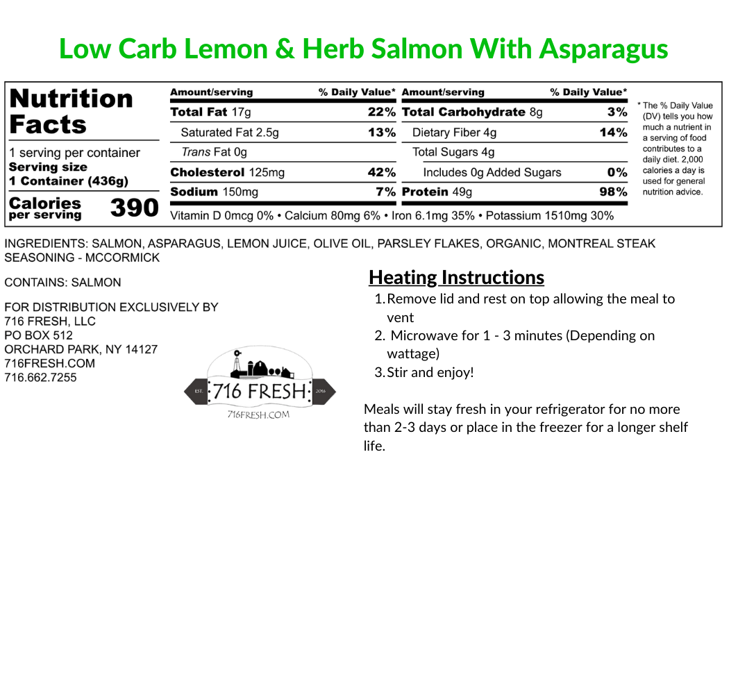 Low Carb Lemon & Herb Salmon With Asparagus, GF