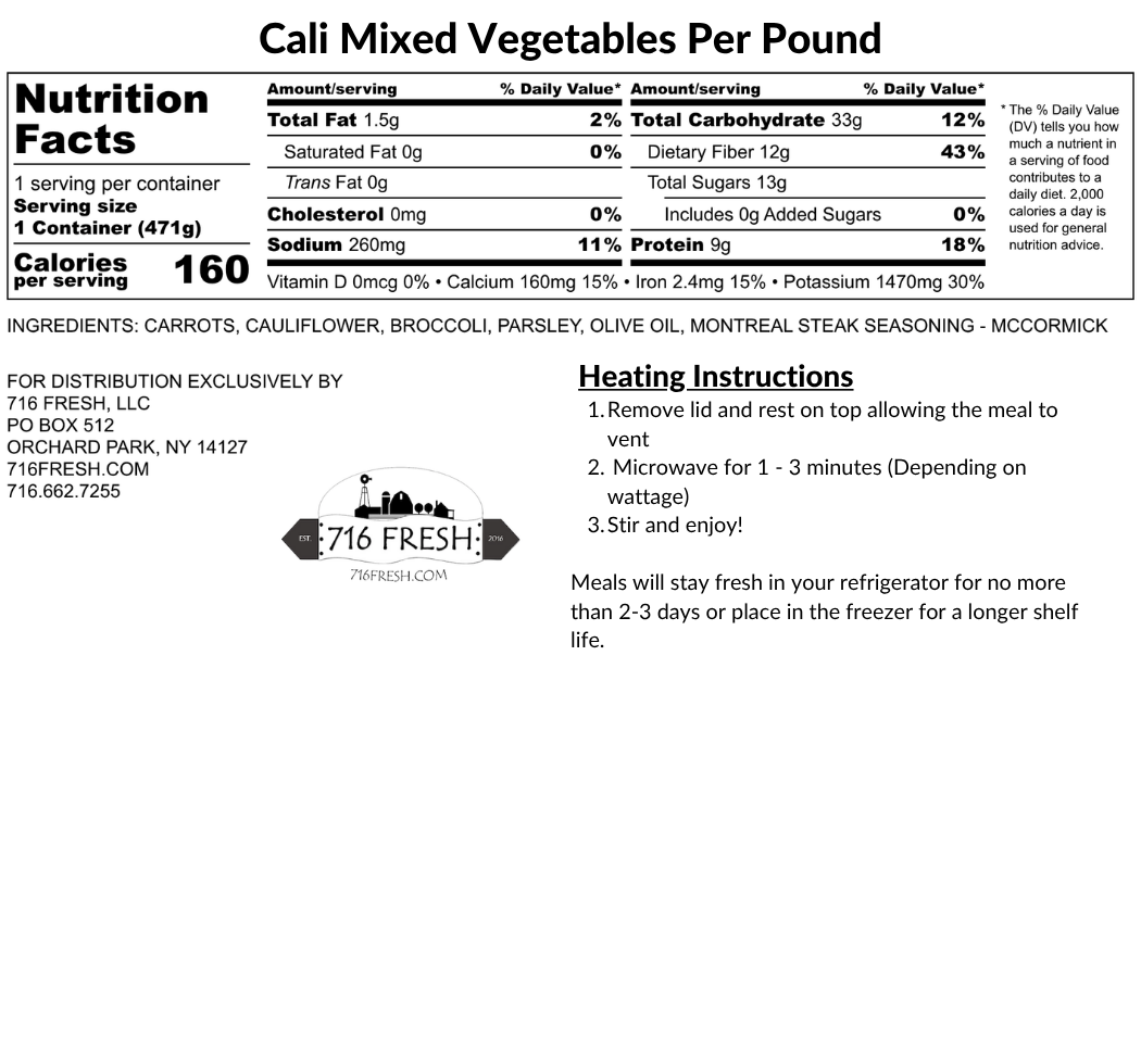 Cali Mixed Vegetables Per Pound