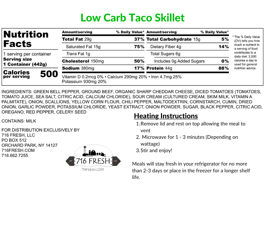 Low Carb Taco Skillet, GF