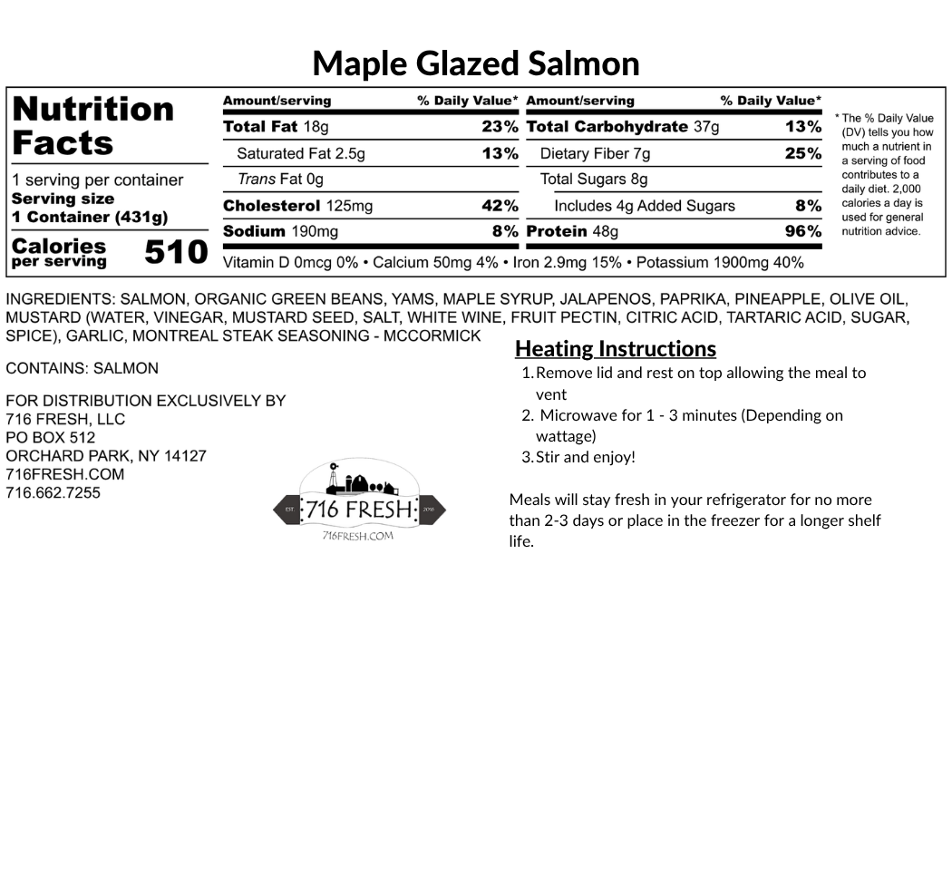 Maple Glazed Salmon, GF, DF