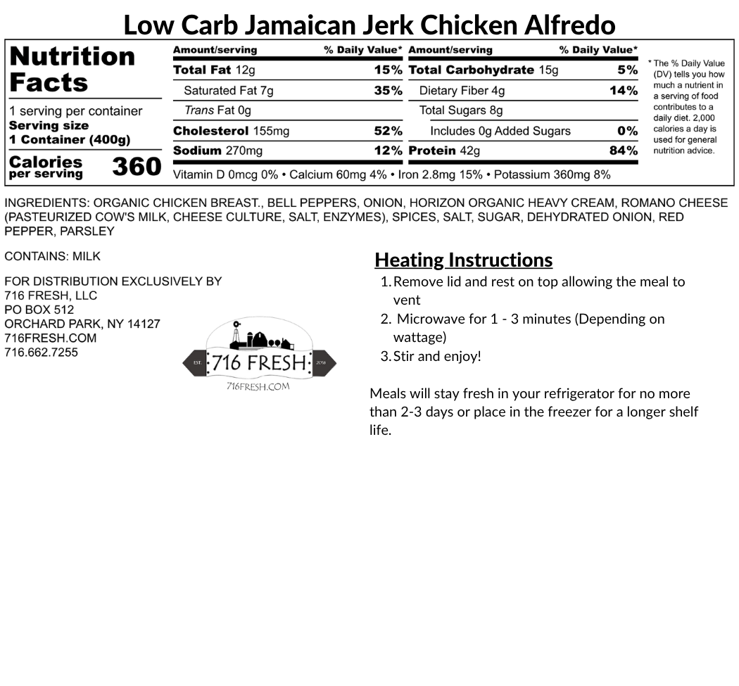 Low Carb Jamaican Jerk Chicken Alfredo