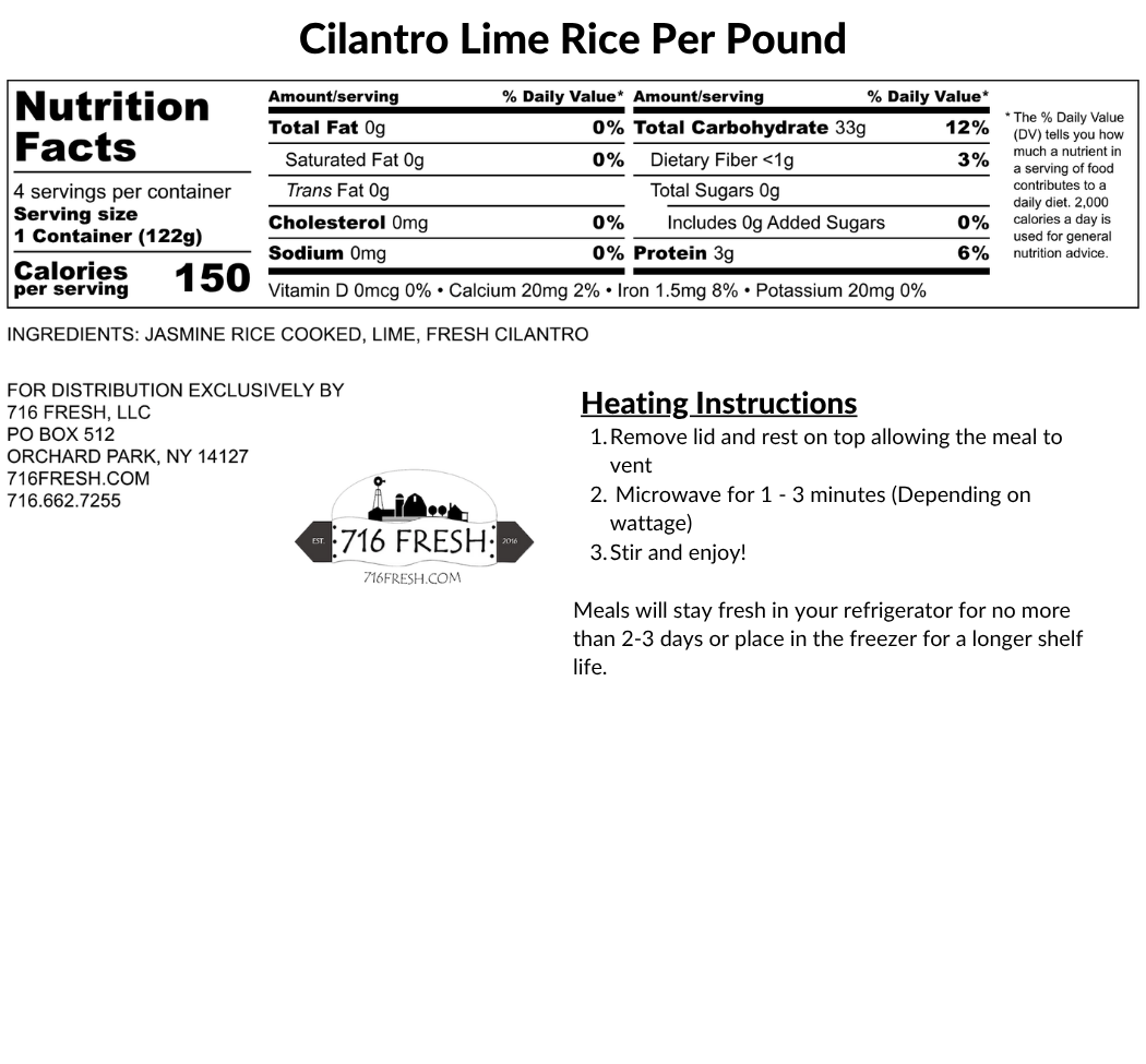 Cilantro Lime Rice Per Pound