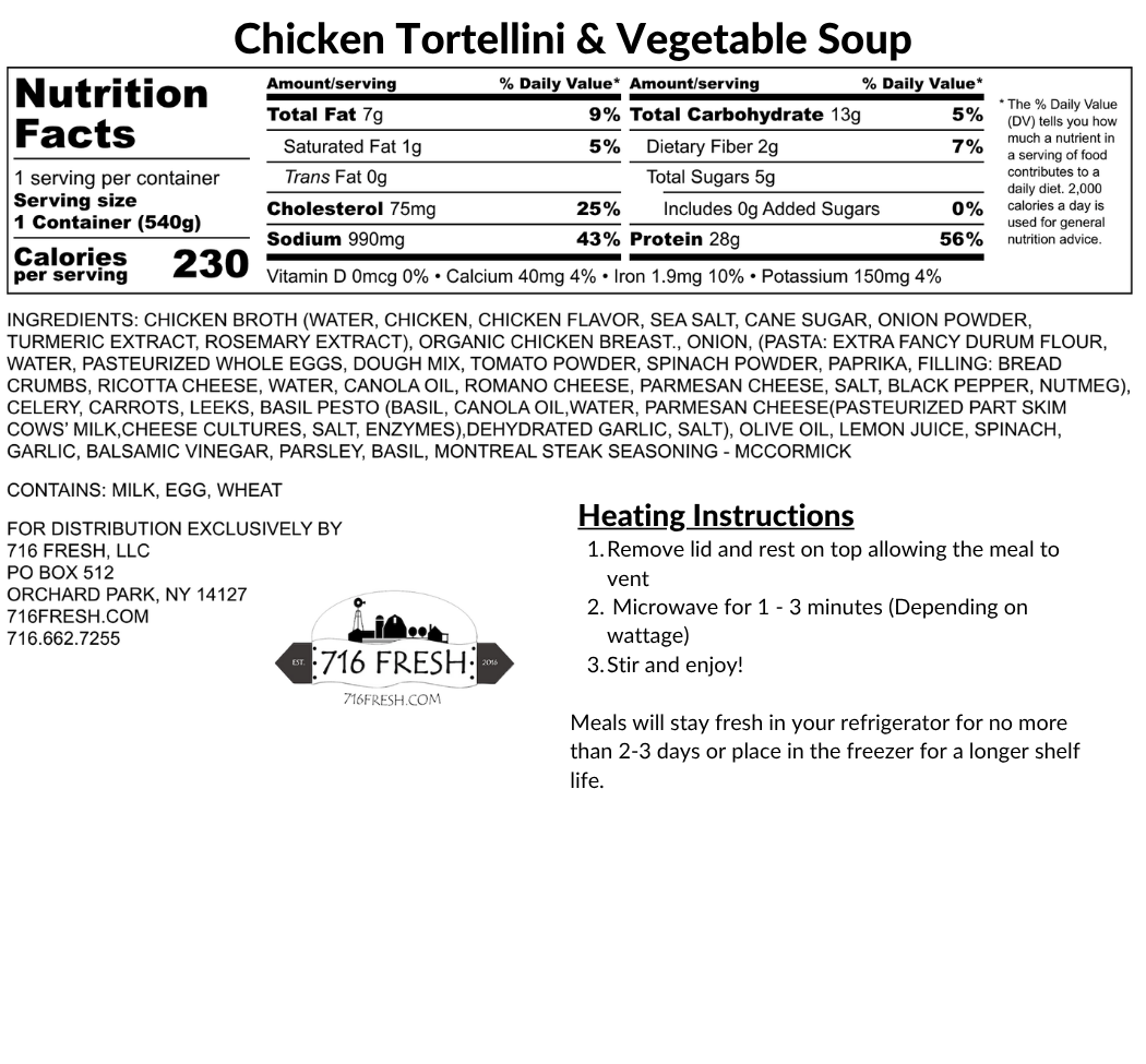 Chicken Tortellini & Vegetable Soup