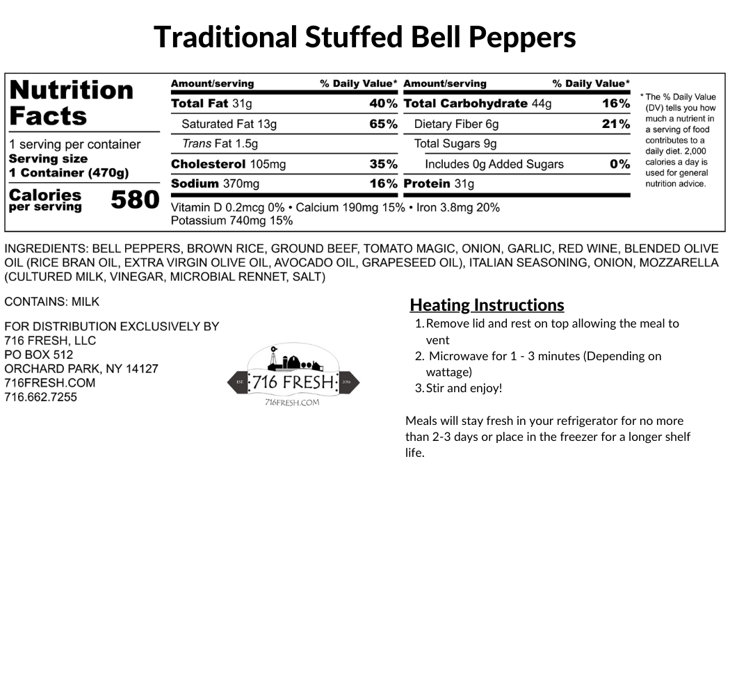 Traditional Stuffed Bell Peppers, GF