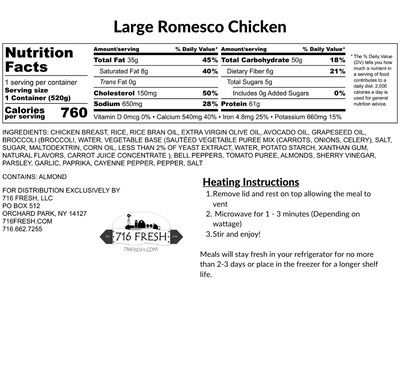 Large Romesco Chicken, GF