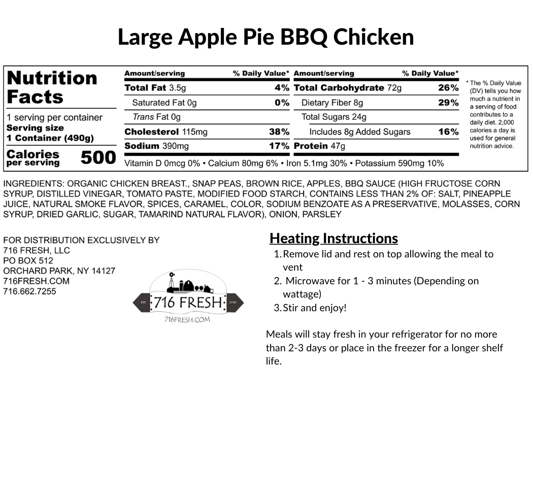 Apple Pie BBQ Chicken, GF, DF