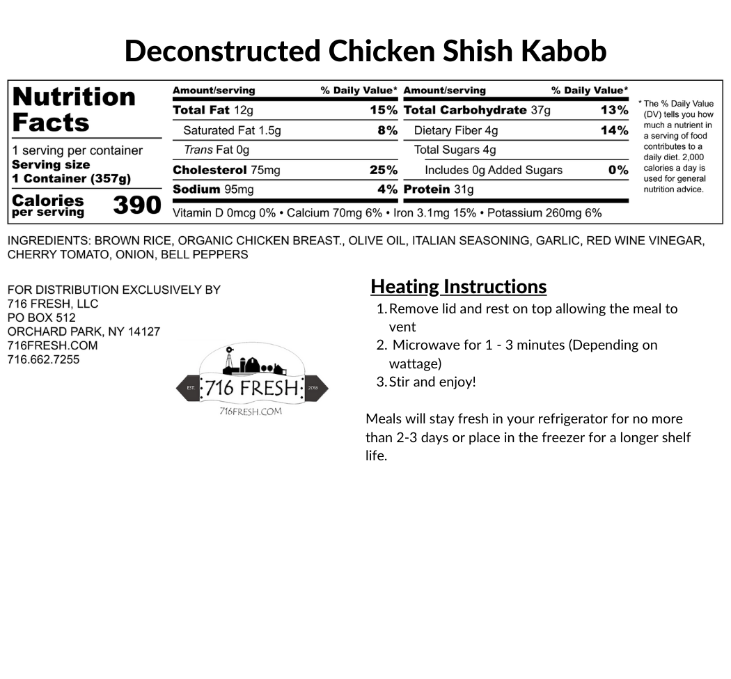 Deconstructed Chicken Shish Kabobs