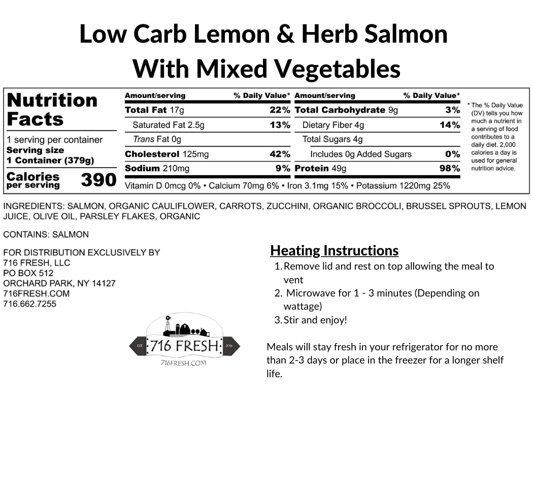 Low Carb Lemon & Herb Salmon With Mixed Vegetables