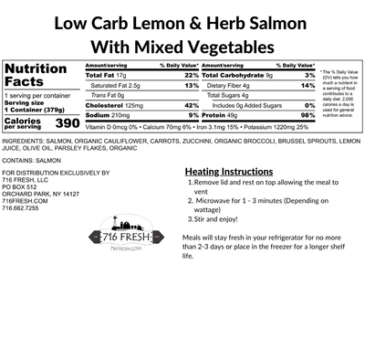 Low Carb Lemon & Herb Salmon With Mixed Vegetables