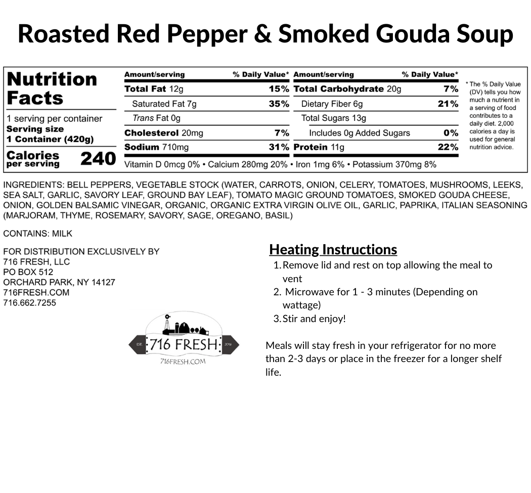 Roasted Red Pepper & Smoked Gouda Soup