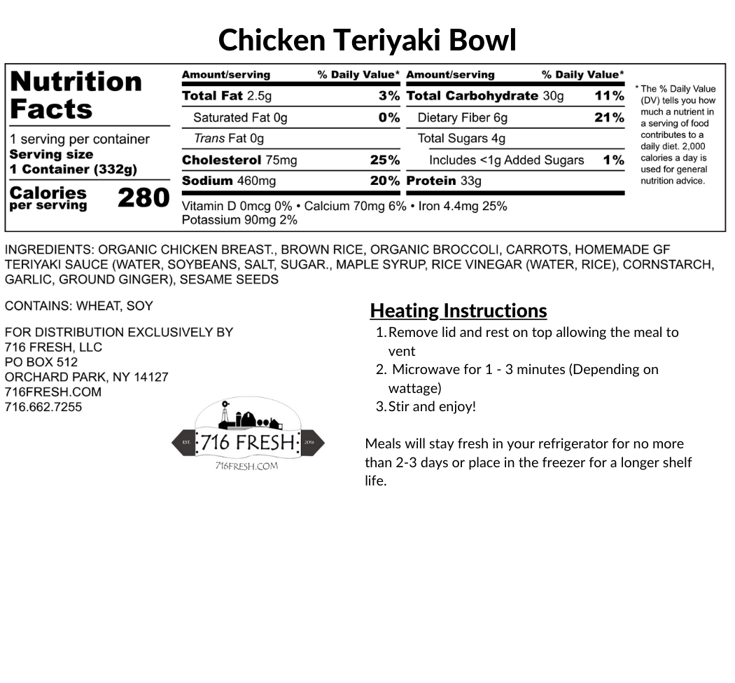 Chicken Teriyaki Bowl, GF