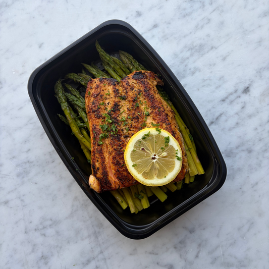 Low Carb Lemon & Herb Salmon With Asparagus, GF