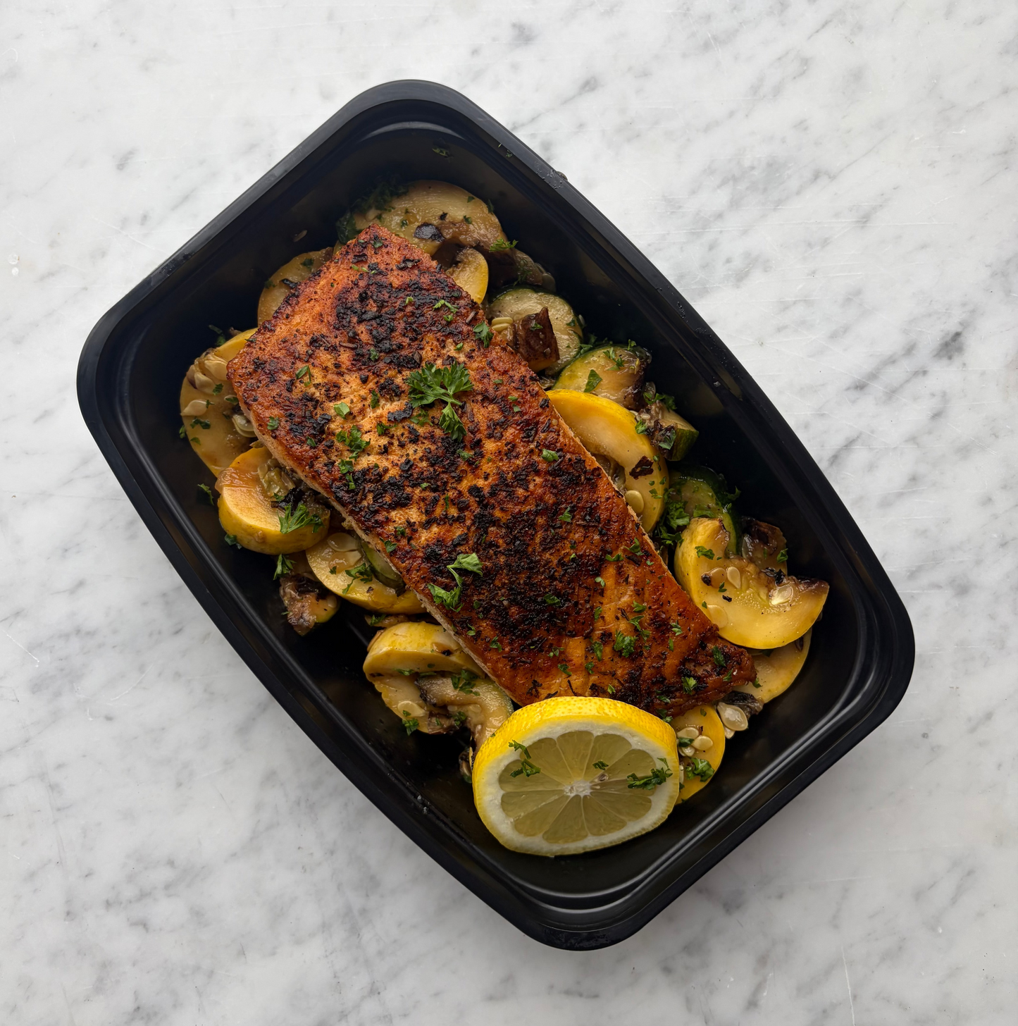 Low Carb Lemon & Herb Salmon With Zucchini, GF