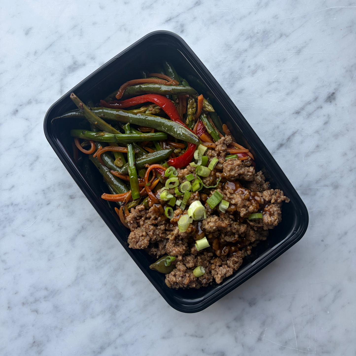 Low Carb Beef & Sausage with Asian Vegetables