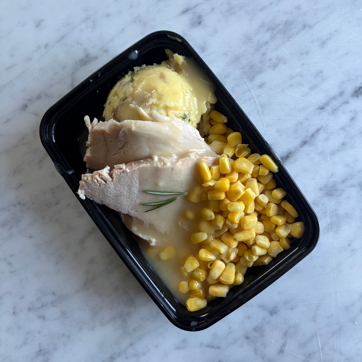 Turkey Dinner with Mashed Potatoes & Corn