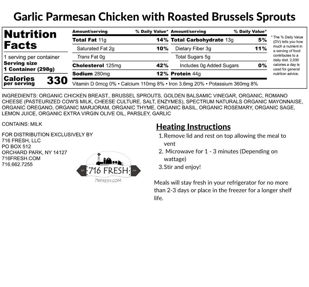 Garlic Parmesan Chicken with Roasted Brussels Sprouts