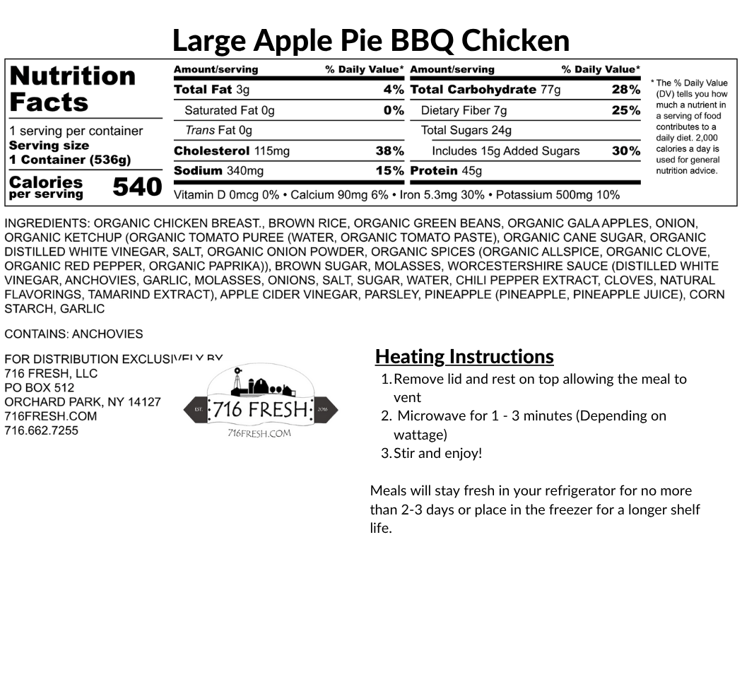 Large Apple Pie BBQ Chicken