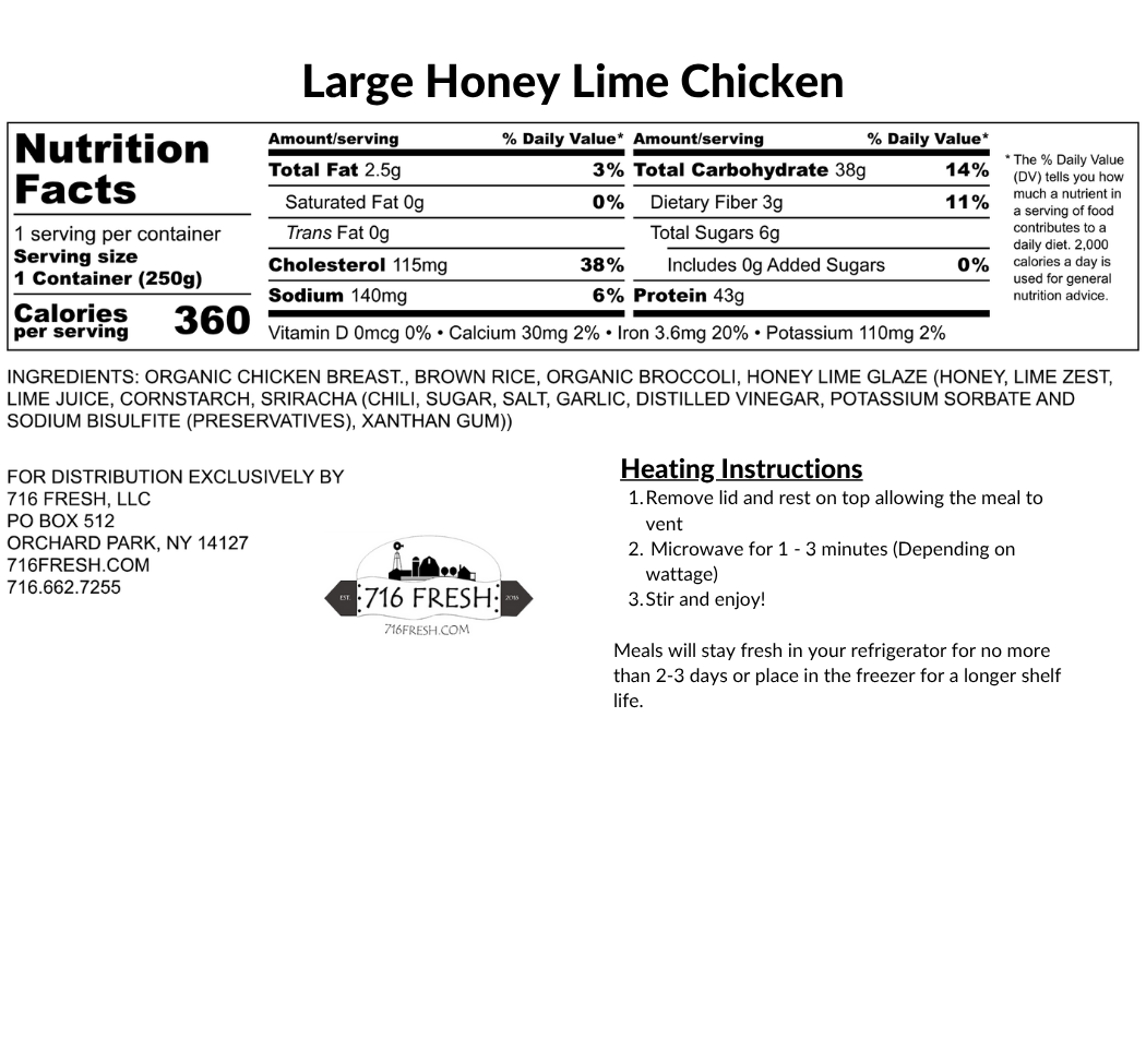 Large Honey Lime Chicken, GF