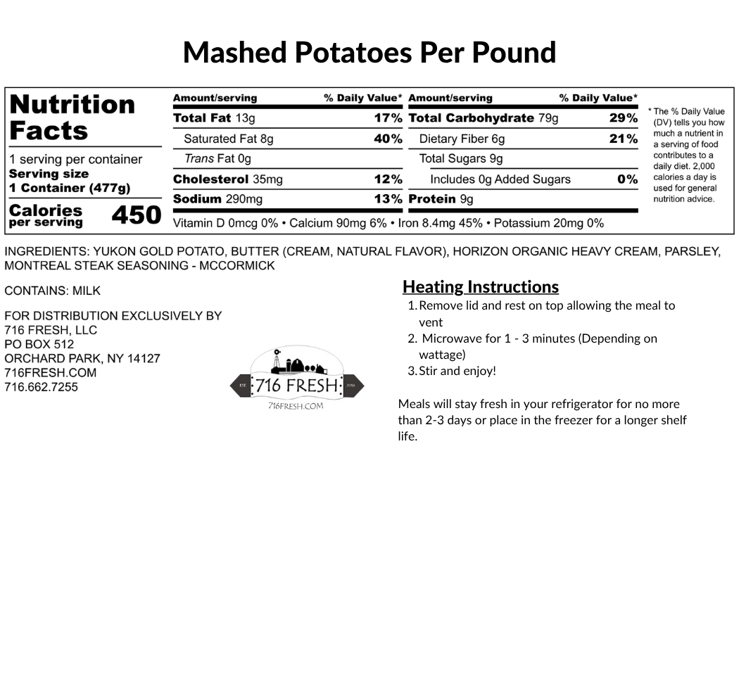 Mashed Potatoes Per Pound