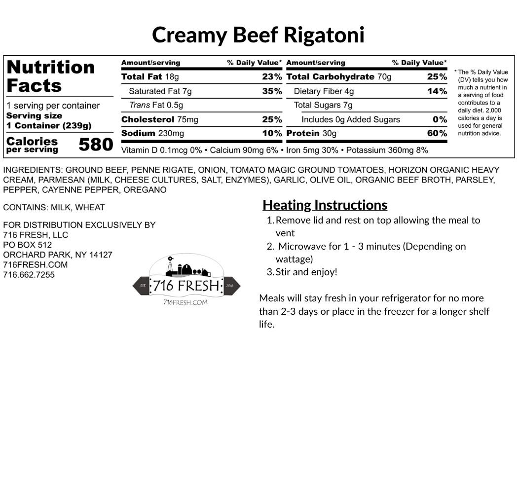 Creamy Beef Rigatoni