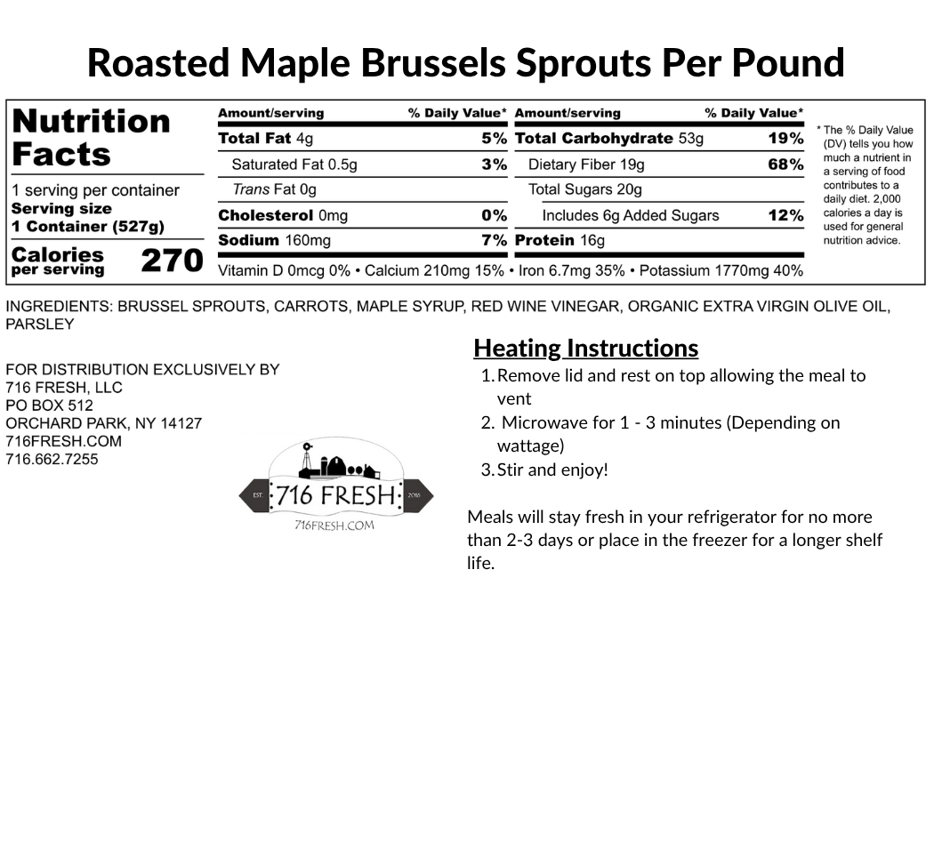Roasted Maple Brussels Sprouts- Per Pound
